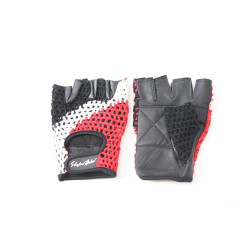 Мъжки ръкавици за фитнес с мрежа в черно и червено