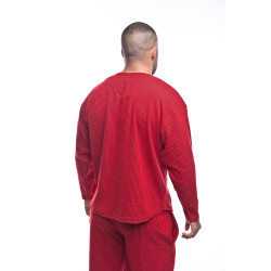 Комплект червен SB шалвар и рег-топ дълъг ръкав