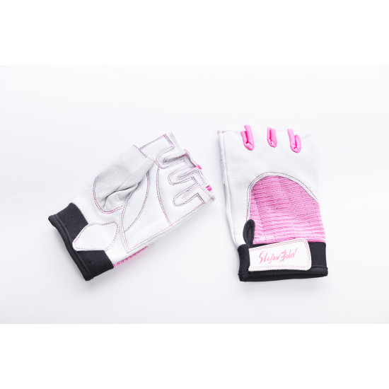 Дамски ръкавици за фитнес в бяло и розово