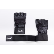 Мъжки ръкавици за фитнес с накитник в черно