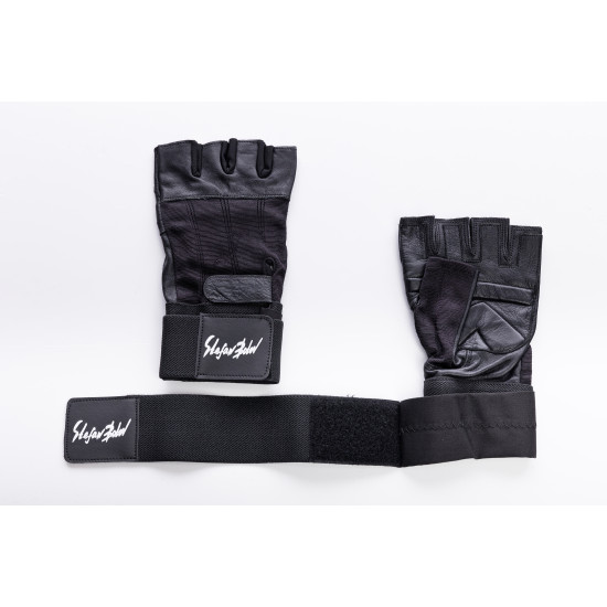 Мъжки ръкавици за фитнес с накитник в черно